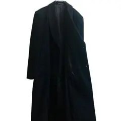 カシミヤ 超ロング マキシ丈 ダブルチェスターコート 伊製 黒 - メルカリ