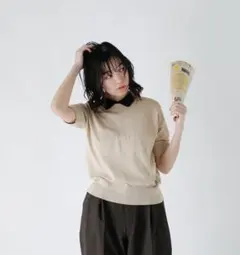 JOHN SMEDLEY for ANATI クレリック コットン ニット ポロのサムネイル