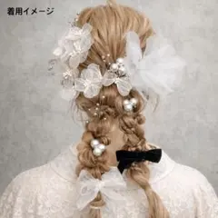 31 髪飾り 成人式 振袖 卒業式 袴 シルバー ホワイト りぼん カチューシャ