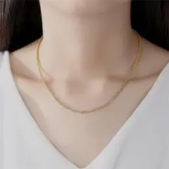 サージカルステンレス　 人気　ブライト スネークチェーン ゴールド ネックレス