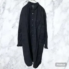 50233 無印良品 フレンチリネン洗いざらしシャツワンピース M 麻100%