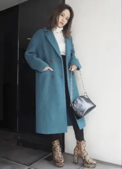 MURUA⭐︎ダブルブークレコート　ロングコート　グリーン