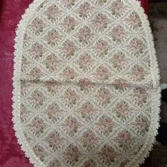 花柄刺繍オーバルテーブルセンター