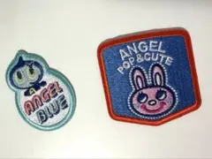 セリア エンジェルブルー 刺繍ステッカー ２個セット