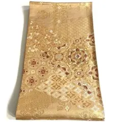 P1568 ●高級 正絹 唐織 六通 袋帯 華文 花文