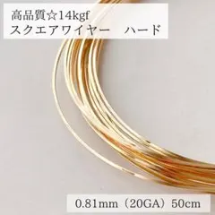 お値下げ　14kgf スクエアワイヤー　ハード 0.81mm 50cm