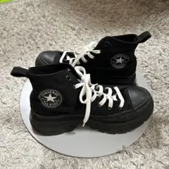 CONVERSE ブラック 厚底ハイカットスニーカー
