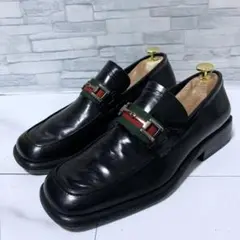 高級 GUCCI グッチ ホースビットローファー シェリーライン 黒 40.5
