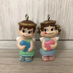不二家 ペコちゃん ポコちゃん 天使 キーホルダー 2個セット レトロ