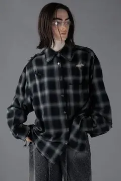 PRANK PROJECT】Hoodie Check Shirt - メルカリ