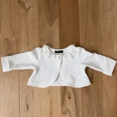 バースデイ　フリル付きカーディガン 80cm ホワイト