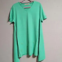 CROCODILE 半袖 Vネック Tシャツ グリーン Lサイズのサムネイル