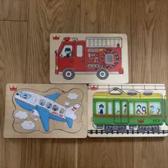 Ed.inter エドインター 木製パズル 3点セット 乗り物 知育玩具