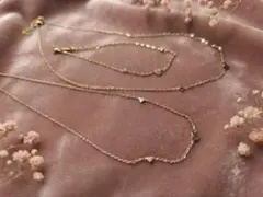 ハートモチーフ ネックレス ブレスレット セット　クリームドットのサムネイル