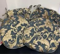 10/1入荷　シェニールダイニングシートクッション グレー　4枚セット