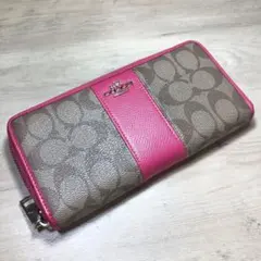 ♡*♡様 Coach レザー長財布 ブラウン/ピンク　オシャレ　可愛い