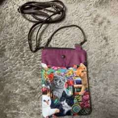 猫柄 スマホショルダー、ハンドバッグセット