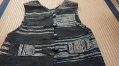 裂き織ロングベスト