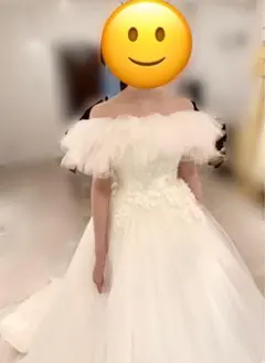 Aライン ウェディングドレス オフショルダー 9〜11号 フリル 結婚式 前撮り