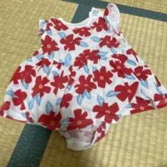ムージョンジョン 花柄ワンピース風ロンパース70cmのサムネイル