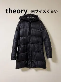 セオリー theory ダウンコート ジップアップ フード ブラック