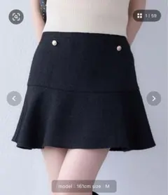 ナイスクラップ ブラック フレアスカート