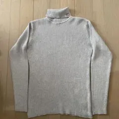 【美品】'90s POLO JEANS タートルネックセーター　グレー　綿　Ｍ