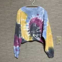 Bershka タイダイ クロップドスウェット L