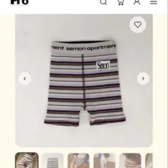 semon セモンアパートメント　リブボーダーハーフパンツ
