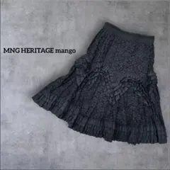 MNG HERITAGE mango フレアスカート　レース　フリル　34 XS