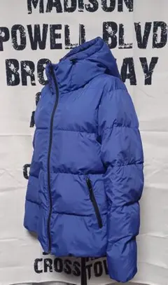 GU　フード付き 中綿ジャケット　ブルー