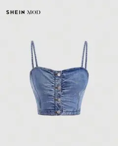 SHEIN MOD フリルの付いた キャミ デニムトップス