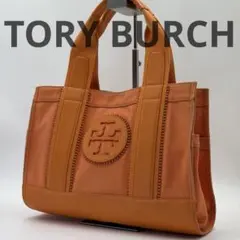 TORY BURCH トリーバーチ ハンドバッグ キャンバス レザー オレンジ
