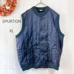 SPURTION ナイロンベスト ネイビー 日本製 LL XL 仕事着 作業着