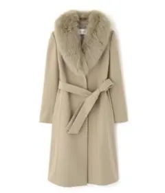 ピンキー＆ダイアン ロングチェスターコート カシミヤFOXファーコート36