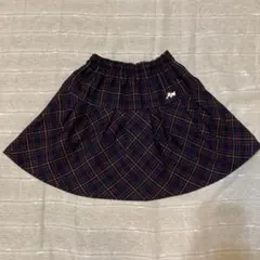 SACCO チェックフレアスカート 紺チェック　110㎝　冬
