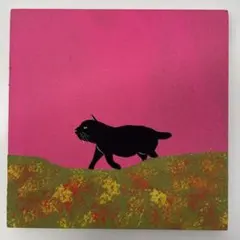 赤ずきんちゃん？ ペン ガッシュ オリジナル 手描き イラスト 原画　黒猫肖像画 手描きイラスト 原画 黒猫 - メルカリ