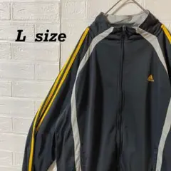 アディダス　胸ロゴトラックジャケット　ダークグレー