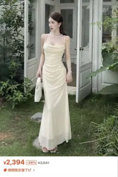 SHEIN ホワイト キャミワンピース ロング丈