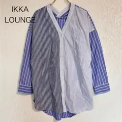 美品☆ IKKA LOUNGE ストライプ 切り替え オーバーサイズ シャツ M