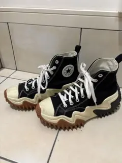 コンバース ハイカット スニーカー ブラック　ランスターモーション　厚底　韓国