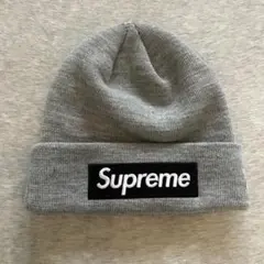 お*る様 Supreme boxlogo beanie グレー