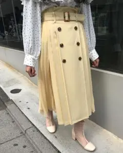 INGNI イング プリーツ切替 トレンチ スカート フリーサイズ ベージュ