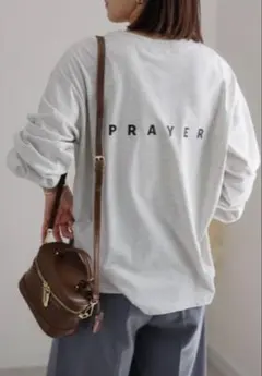 BONJOUR SAGAN デザインロゴプリントロンTee①オートミール