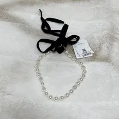 エディットコロン ベロアリボンパールネックレス