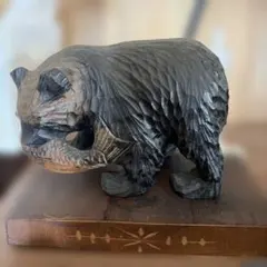 北海道 旭川 木彫り熊 石王 置物 昭和レトロ 民芸品 - メルカリ