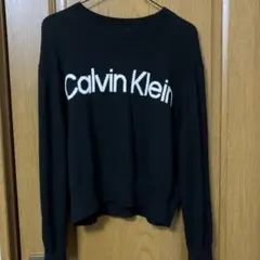Calvin Klein カルバンクライン　クロップド　ニット　ロゴ　ブラックのサムネイル