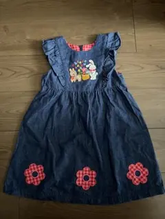 ミキハウス　チエコサク デニムジャンパースカート 120cm