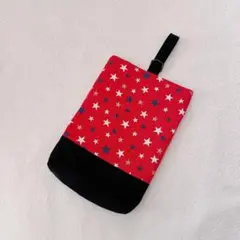 上靴入れ シューズ袋 男の子 女の子 デニム調 星柄 赤