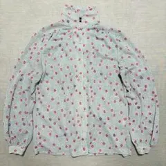 vintage 長袖 水色小花柄ブラウス グランジ y2kのサムネイル